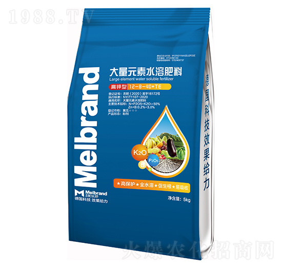 高鉀型大量元素水溶肥料12-8-40+TE 美樂(lè)邦