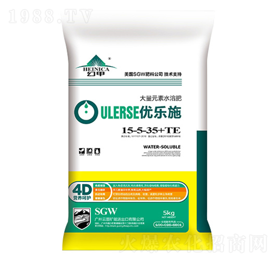 大量元素水溶肥15-5-35+TE-優(yōu)樂施-廣州云圖