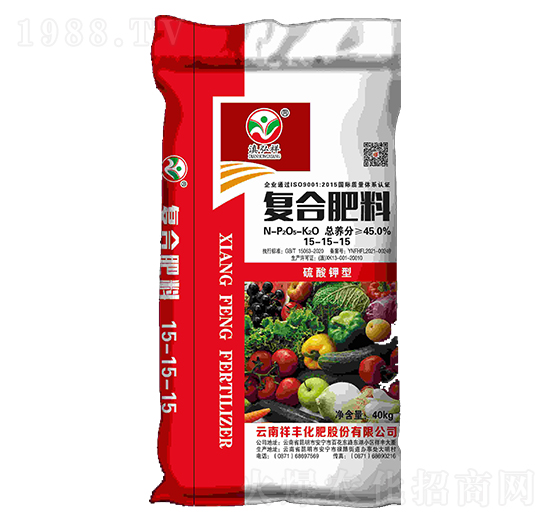40kg硫酸鉀型復(fù)合肥料15-15-15-祥豐