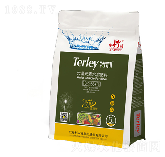 大量元素水溶肥料18-6-36+TE-特利-史丹利