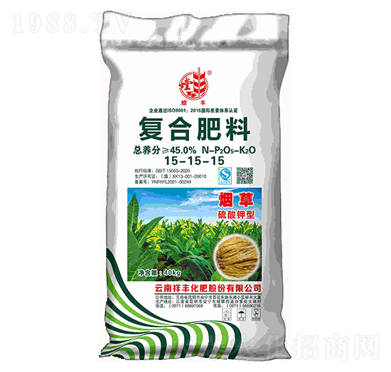 40kg煙草專用復(fù)合肥料15-15-15-螳豐-弘祥化工