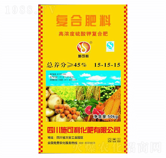 高濃度純硫酸鉀復(fù)合肥15-15-15-愛(ài)爾斯生物