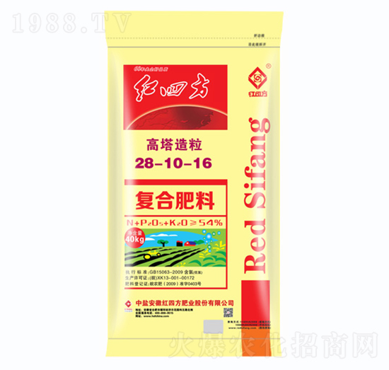 高塔造粒復(fù)合肥料28-10-16-紅四方