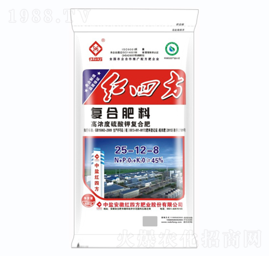高濃度硫酸鉀復合肥料25-12-8-紅四方