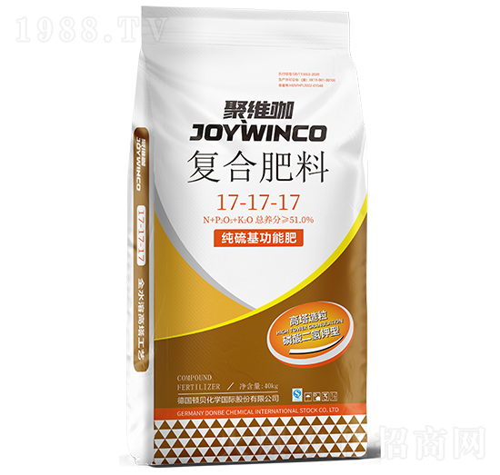 40kg聚維咖復(fù)合肥料17-17-17-頓貝肥業(yè)