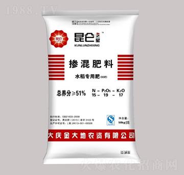 50kg水稻專用摻混肥料（BB肥）15-19-17-昆侖之美-永利肥業(yè)